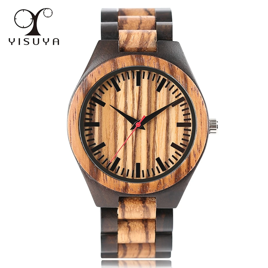 

Natural All Bamboo Wood Watches Luxury Unique Dial with Quartz Movement Wrist Watch Gifts Clock in Gift Bag