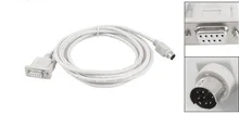 2015 горячие DB9P до 8 P Mini DIN RS232 кабель Белый 8.2 футов для ПЛК DVP-EH