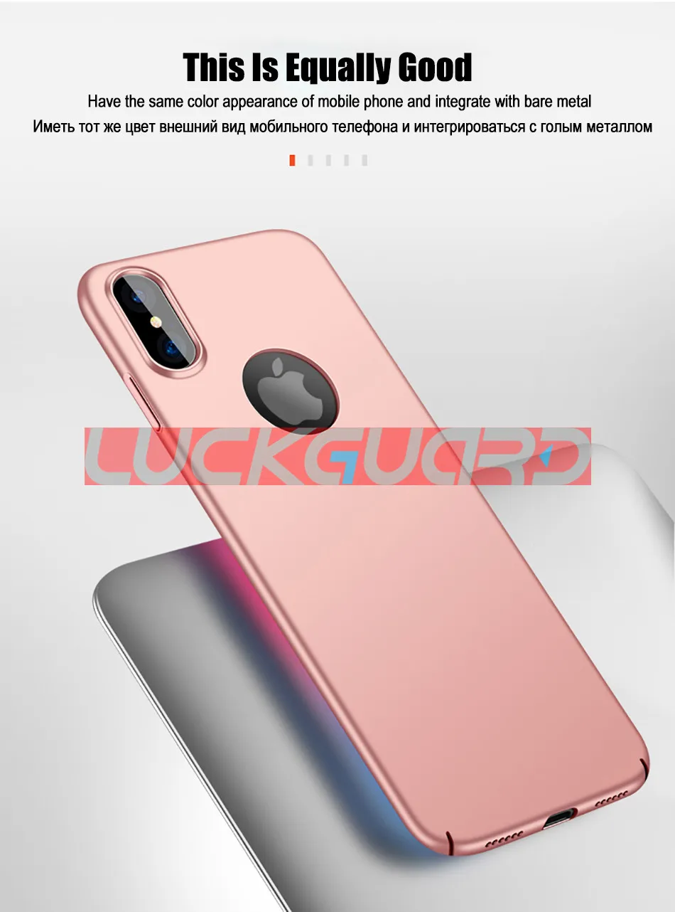 LuckGuard жесткий матовый чехол для телефона для iPhone XS MAX XR Роскошный тонкий чехол s для iPhone 5 SE 6 6s 7 8 Plus X Логотип Крышка Аксессуары