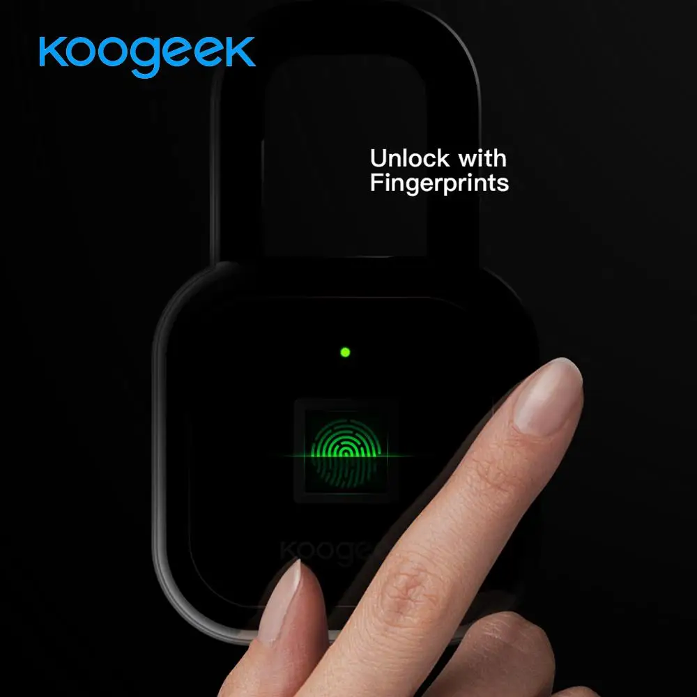 Koogeek Smart Fingerprint Wireless Lock Keyless Padlock BT Biometric