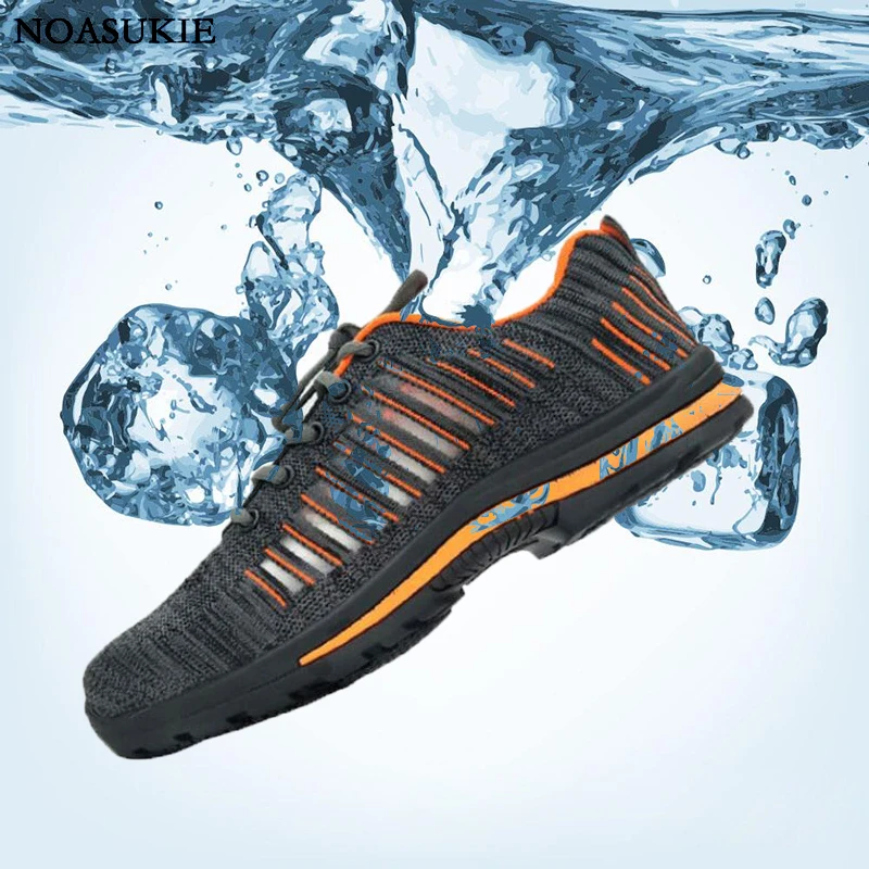 

Safety Shoes Of Man Summer Work Shoes Lightweight Breathable Mesh Anti Smashing Puncture Steel Toe Shoes Boots Man