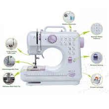 נייד תכליתי מקומי תפירה ביתית מכונה עם 12 מובנה תפרים כפול חוט רגל דוושת maquina דה costura(China)