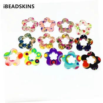 

New arrival! 33x32mm 100pcs/lot acrylic Flower shape charm for earrings accessories,Earring parts,Jewelry Findings making
