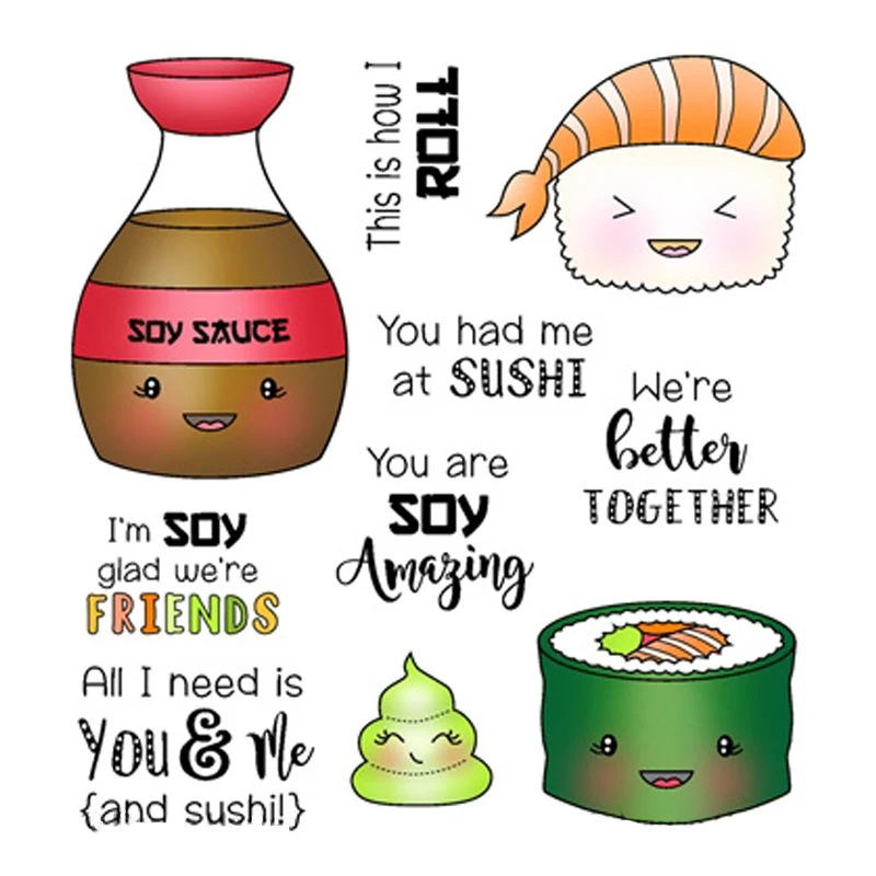 

ZhuoAng Delicious food Transparent and Clear Stamp DIY Scrapbooking Album Card Making DIY Decoration Making