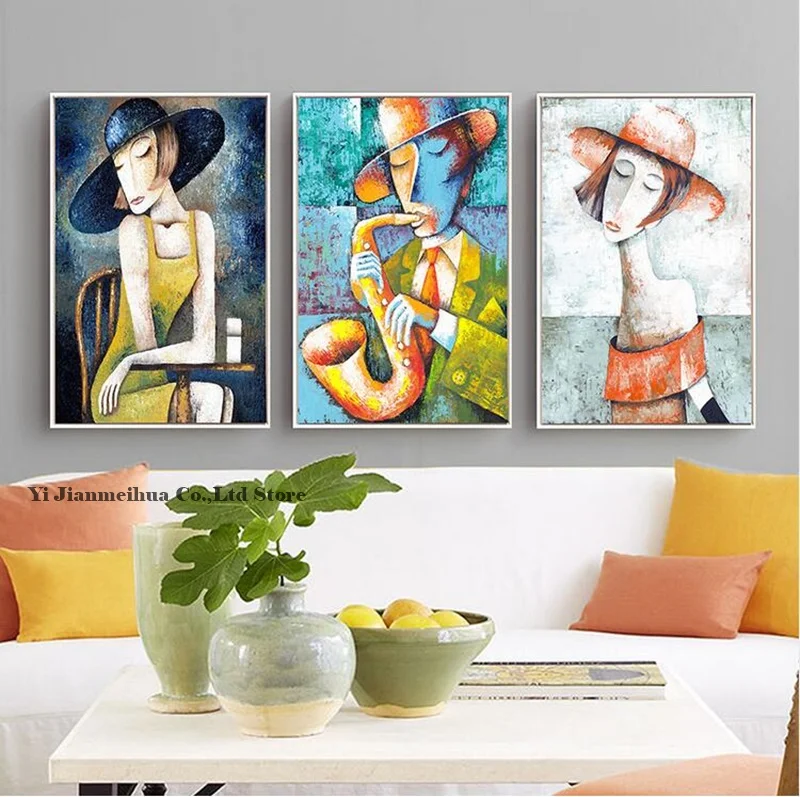 Paint by Numbers for Adults DIY Painting Paint by Numbers Kits on Canvas,Charming Lady Playing the Saxophone 16x20 Inch,with Wooden Frame