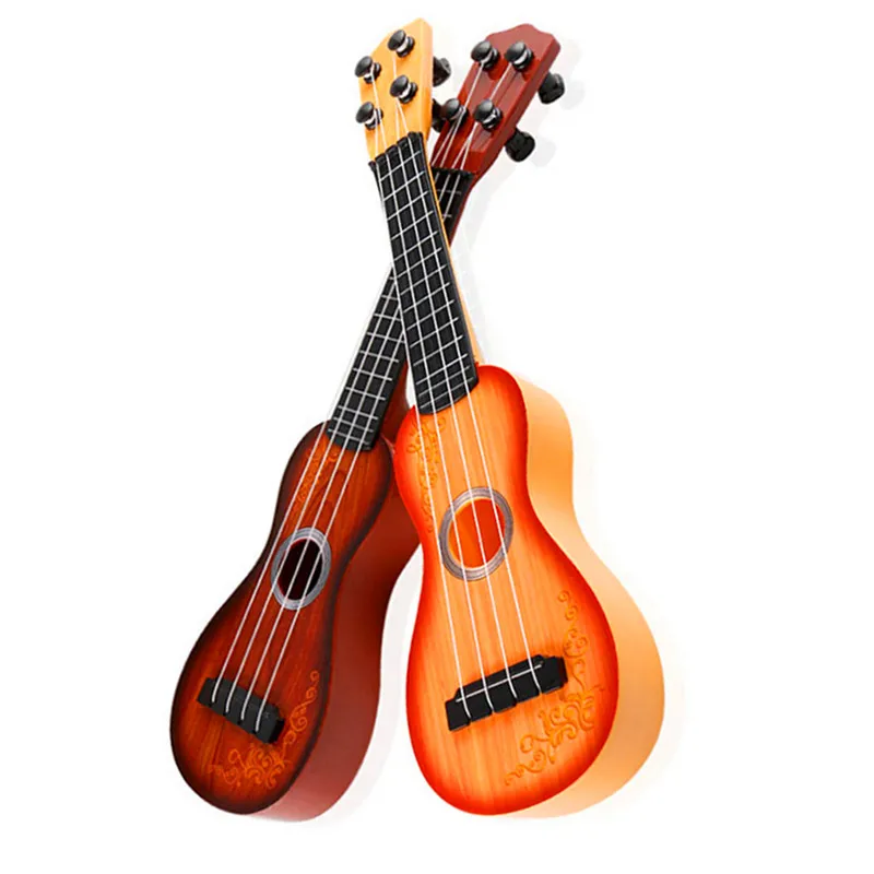 Plastic Ukulele Hawaiian Instrument String Guitar Beginner Gifts Guitar Toy 35*9*3cm Random Color