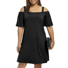 ROSE GAL Plus Size 5XL Dress Women Cold Shoulder Half Sleeve Dresses Summer Casual Elegant Robe Female De Festa Vestidos half sleeve cold shoulder plus size dress