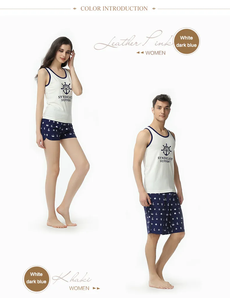 Летний бренд домашняя одежда для мужчин мультфильм печати пижамы для девочек Мужской без рукавов жилет рубашка и половина брюки