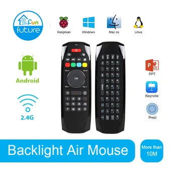 

G7 2.4G Backlit Wireless Air Mouse with Keyboard 6-Axis Gyro Smart Remote Control For X96 Tv box Russian /English Double Sided