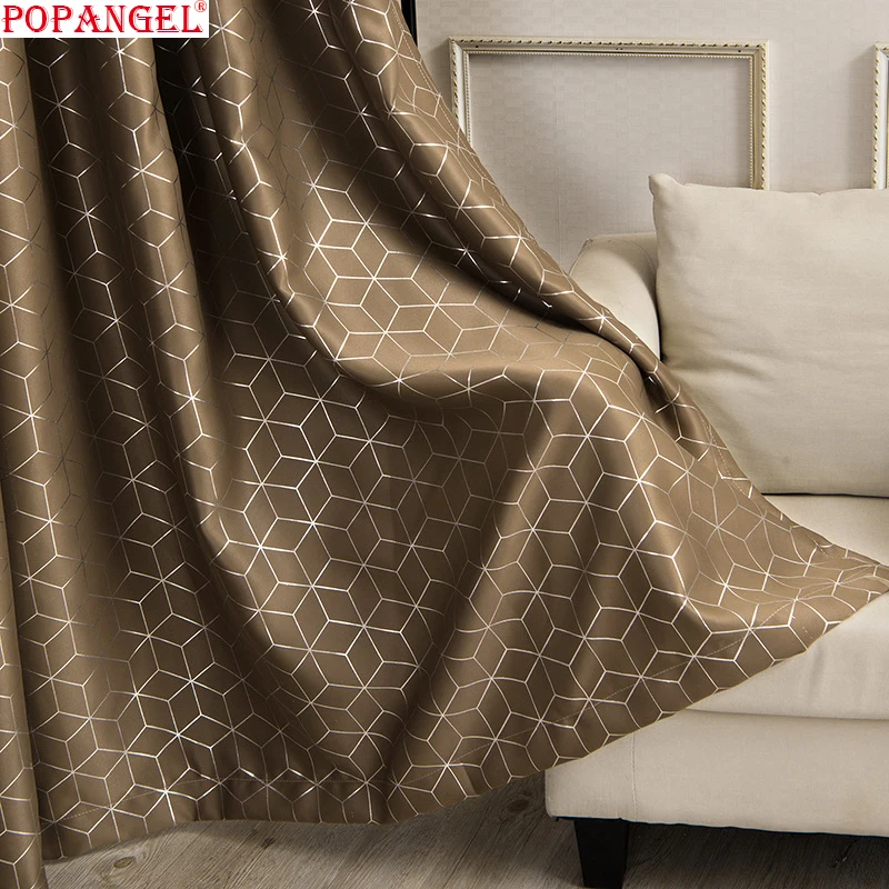 Popangel, дизайн, высокое качество, посеребренные, полиэстер, уплотненные, плотные, теплоизолированные, для гостиной, индивидуальные шторы
