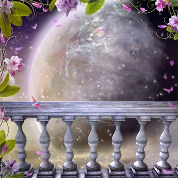 

Laeacco Fairy Wreath Universe Railing Child Photography Backgrounds Customized Photographic Backdrops For Photo Studio
