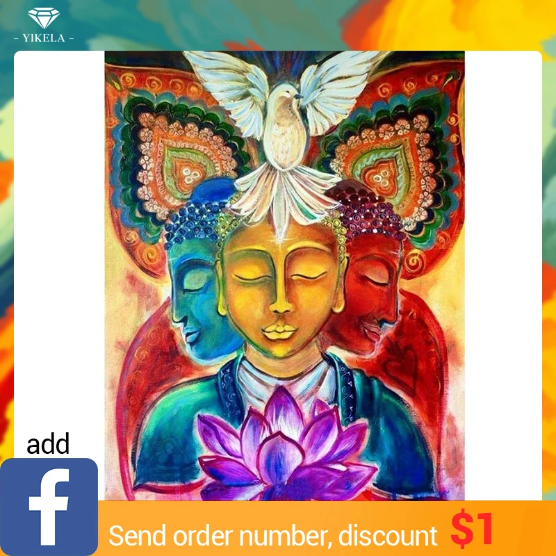 

YIKELA Full Square DIY 5D Diamond Painting Religion Picture Of Rhinestone 3D Mosaic Diamond Embroidery Home Decor Gifts Custom