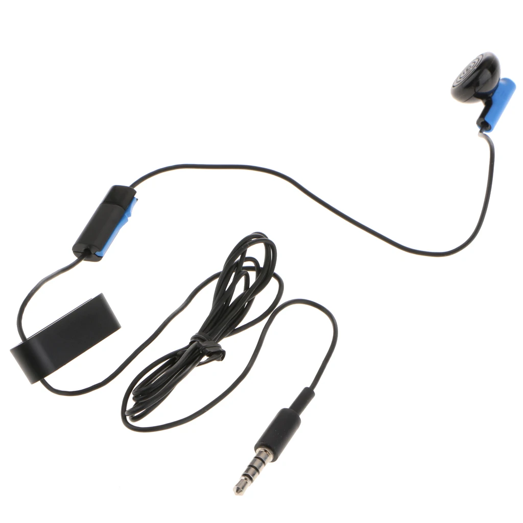 3.5mm Jack Single Earphone with Microphone Mono Earphone Single Earbud Earplug Headphone Earpiece for Sony PS4 1.2m/4ft