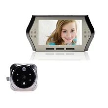 Дверной звонок видео-глаз с 3-кратным увеличением, Мультиязычный PIR датчик движения, ИК, 4 светодиода, ночное видение, 32 кольца, 4,3 дюйма, TFT lcd видео глазок, дверной звонок