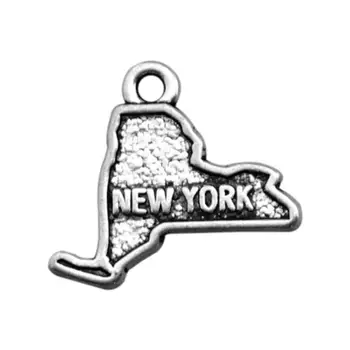 

my shape 30pcs Double Sided New York Map Charm Pendant for DIY Jewelry Making