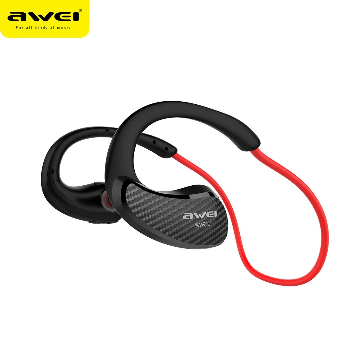 AWEI A881BL беспроводные Bluetooth наушники с микрофоном 3D Стерео шейным ремешком спортивные водонепроницаемые наушники с шумоподавлением - Цвет: Red