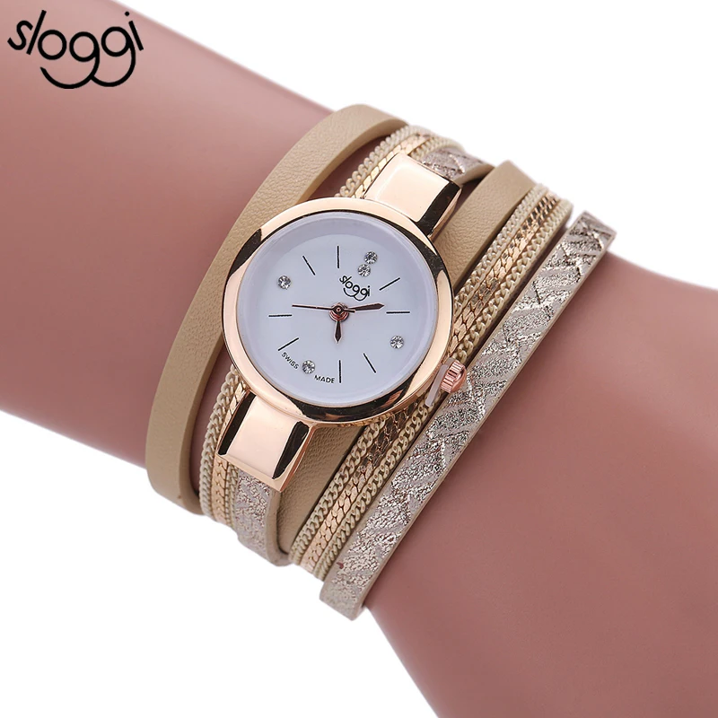 Sloggi orologi bracciale donne cassa in oro cinturino in pelle orologio da  polso intrecciato winding wrap signore orologio montre femme moda  ceasuri|ceasuri|ceasuri women - AliExpress