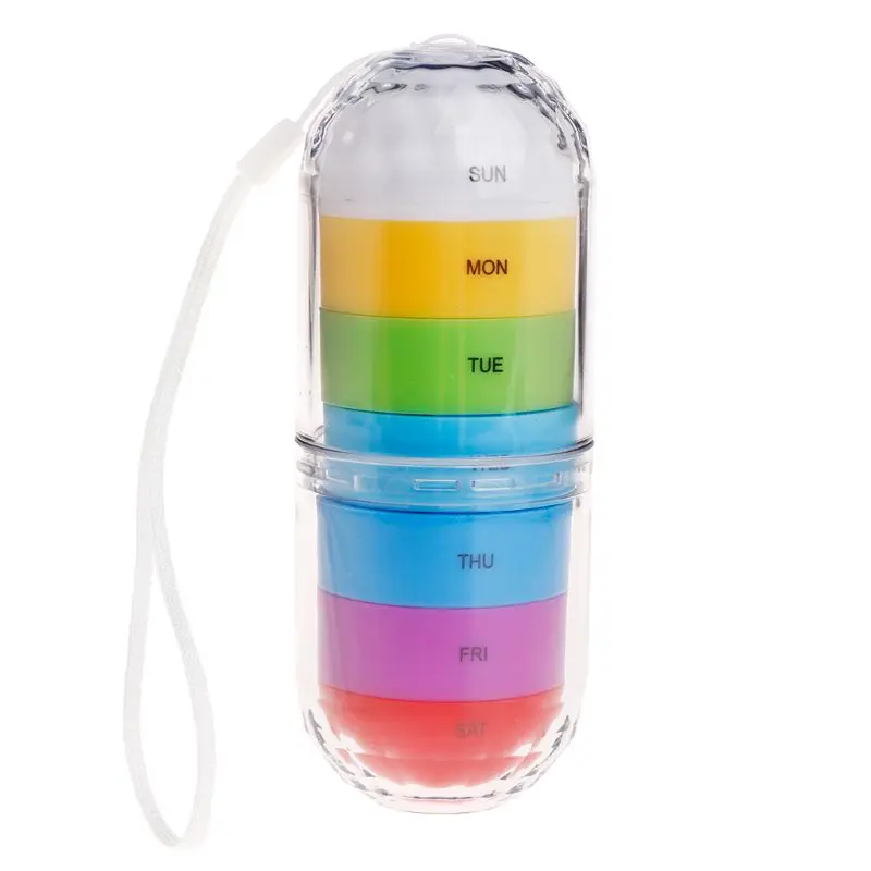 

1Pc Portable Daily Weekly Pill Box Water Seven Organizer Bottle Holder