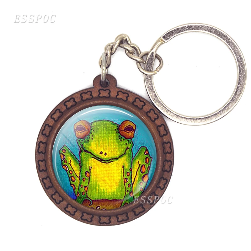 FROG Toad Amphibian Tree Animal Keyring Keychain Key Fob Stainless Steel