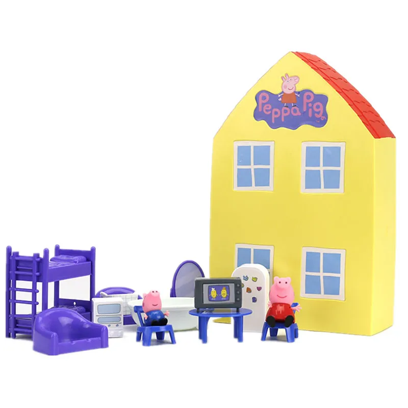 Peppa игрушки "Свинка" Кукла, настоящая силиконовая набор декораций парк развлечений игрушки ПВХ Фигурки Семья член для раннего развития