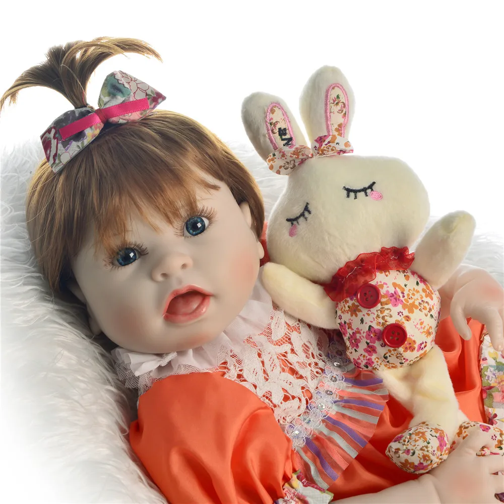 

New Model reborn baby doll toys 23"57cm full siliocne reborn baby girl doll vinyl reborn toddler princess doll gift for children