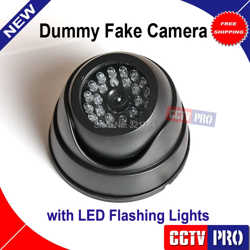 

Black Fake Dummy Camera Security Camera with LED Flashing Lights for Property Security Use