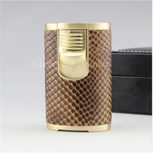 Or COHIBA Pilier Emulational peau Motif Coupe-Vent Puissant 4 Torch Jet Flamme allume-cigare
