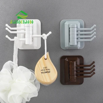 

JiangChaoBo Multi-purpose Swivel Hook Kitchen Traceless Bathroom Wall Mount Non-nailing Hook Towel Hanger