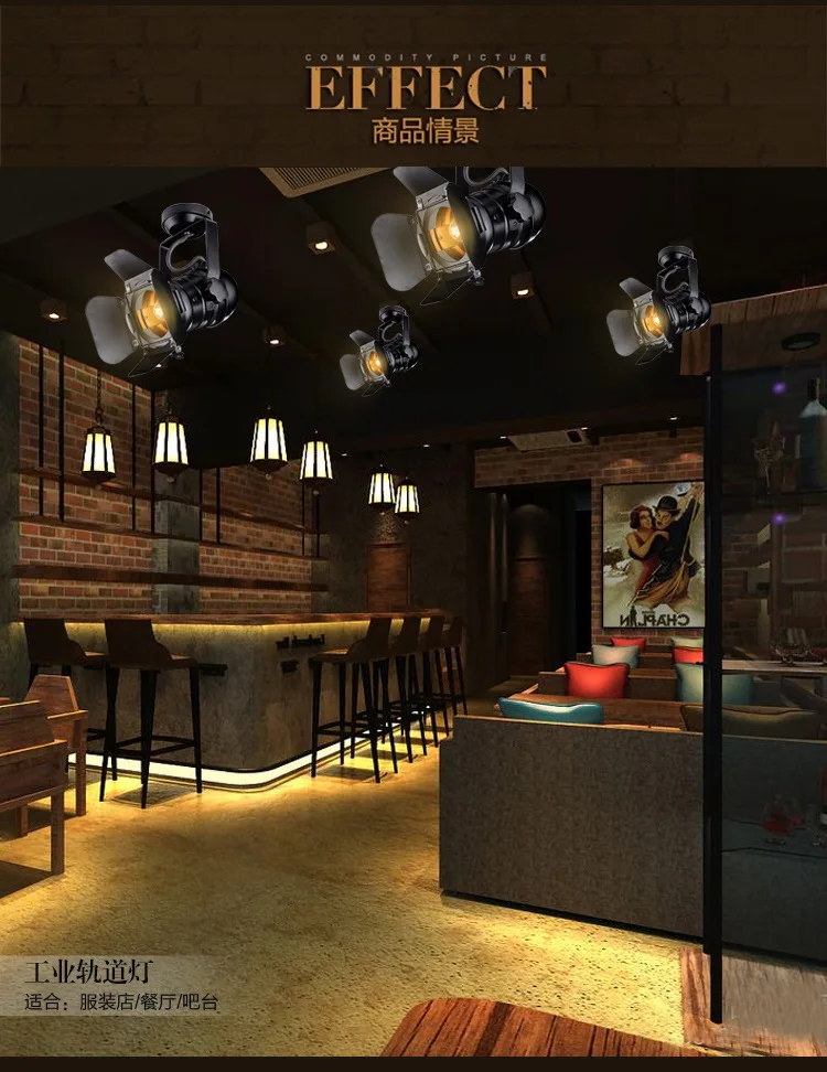 Adjustable 4 Leaf Vintage E27 Base celling iron lamp Industrial project Light Retro Lamp for Coffee Bar Loft style Fixture