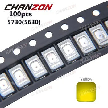 100pcs SMD Chip 5730 5630 LED Yellow Surface Mount 0.2W 60mA DC 2V Beads Light Emitting Diode LED Lamp 0.2 W Ultra Bright Bulb