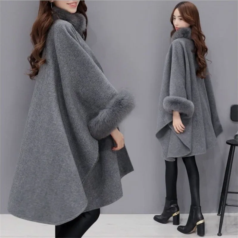 wool coat women coat Free shipping winter coat women fur collar Fox fur medium-long woolen coat plus size manteau femme S-3XL wool coat women coat Free shipping winter coat women fur collar Fox fur medium-long woolen coat plus size manteau femme S-3XL