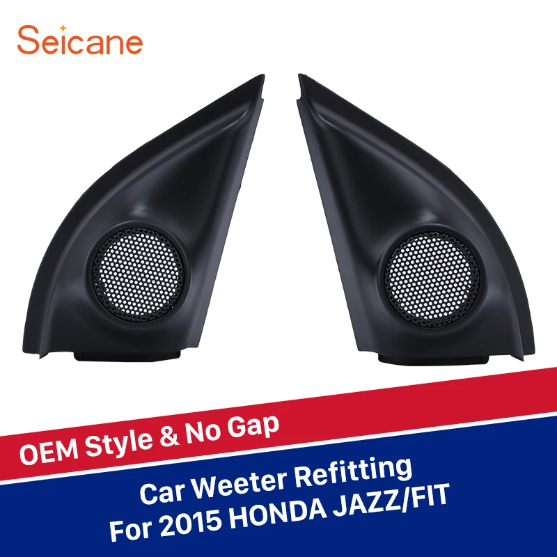 Дешевый Seicane популярных автомобилей Рог Ремонт для 2015 Honda Jazz Fit аудио угол двери десен твитер и установка Установка Динамик Коробки стерео