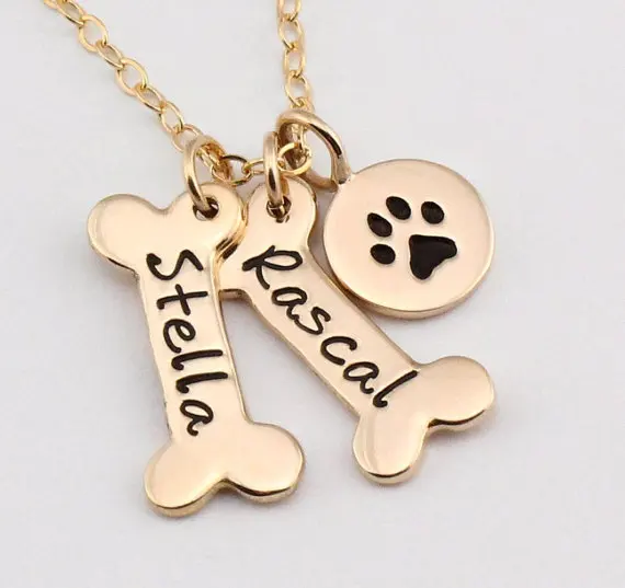 Dog Bone Initial Charm Pet Jewelry 