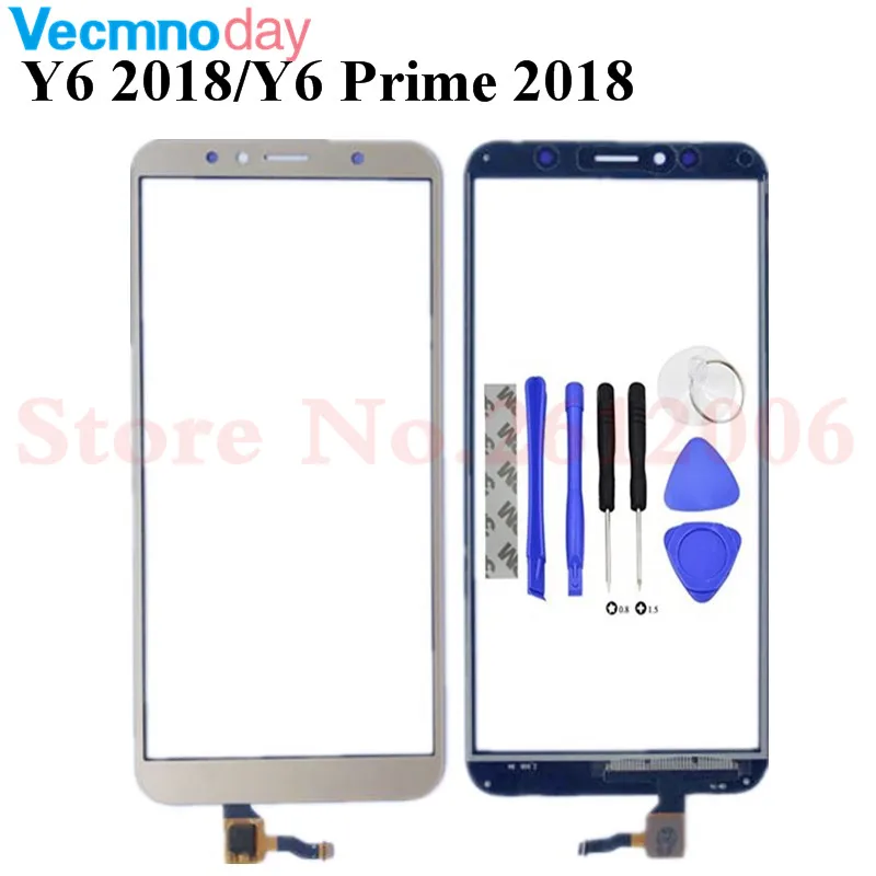 

High Quality 5.7'' For Huawei Y6 2018 / Y6 Prime 2018 Touch Screen Digitizer Sensor Panel Front Glass Lens With Logo