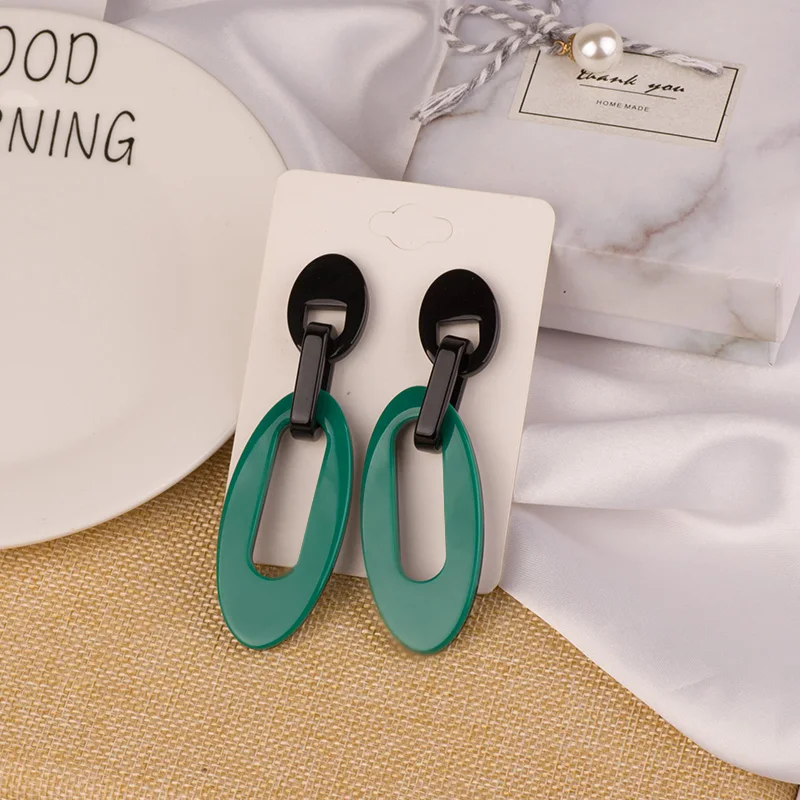GuanLong Vintage Fashion Resin Earrings for Women Big Long Geometric Acrylic Drop Earring for Girls Elegant Gifts Party Jewelry (3)