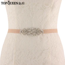 TOPQUEEN SJD-S369 королевская медаль ремесло пояс невесты свадебные ленты для новобрачных с украшенный жемчугом ремни для вечерние эластичный пояс