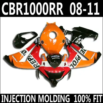

7 Gifts fairings for 08-11 HONDA CBR 1000 RR fairings 2008 2009 2010 2011 orange red white black cbr1000rr fairing kit YKG04