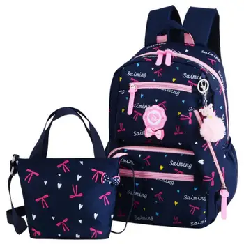

Children School Bags Teenagers Girls Printing Rucksack school Backpacks 3pcs/Set Mochilas kids travel backpack Cute shoulder bag