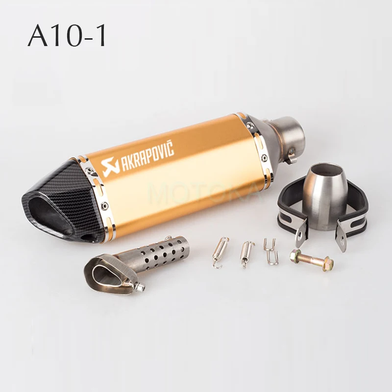 Left/Right Universal Motorcycle Akrapovic Exhaust Pipe Scooter Dirt Pit Bike Motocross KTM 51mm Escape Stainless Steel Slip-on