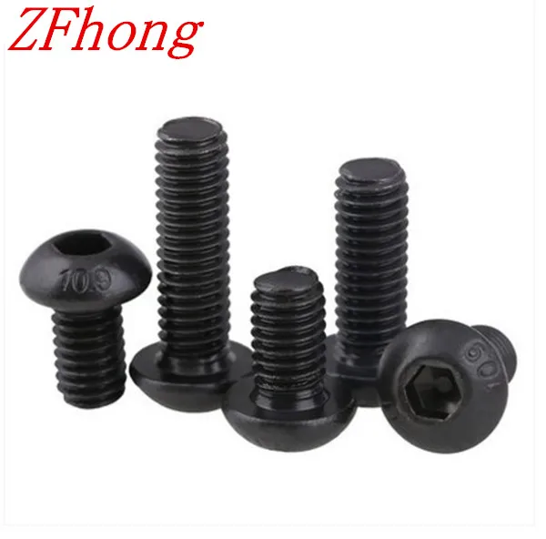 

1000pcs Grade10.9 iso7380 M3*3/4/5/6/8/10/12/14/16/18/20 3mm Hex Socket Button Head Screws steel with black