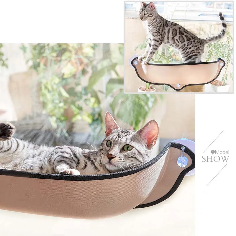  HEYPET Cat Hammock Window Cat Bed Lounger Sofa Cushion Hanging Shelf Seat with Suction Cup for Ferr
