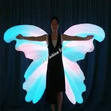 TC 185 Programmable Inflatable full color led costumes ballroom dance butterfly wings women dress light luminous