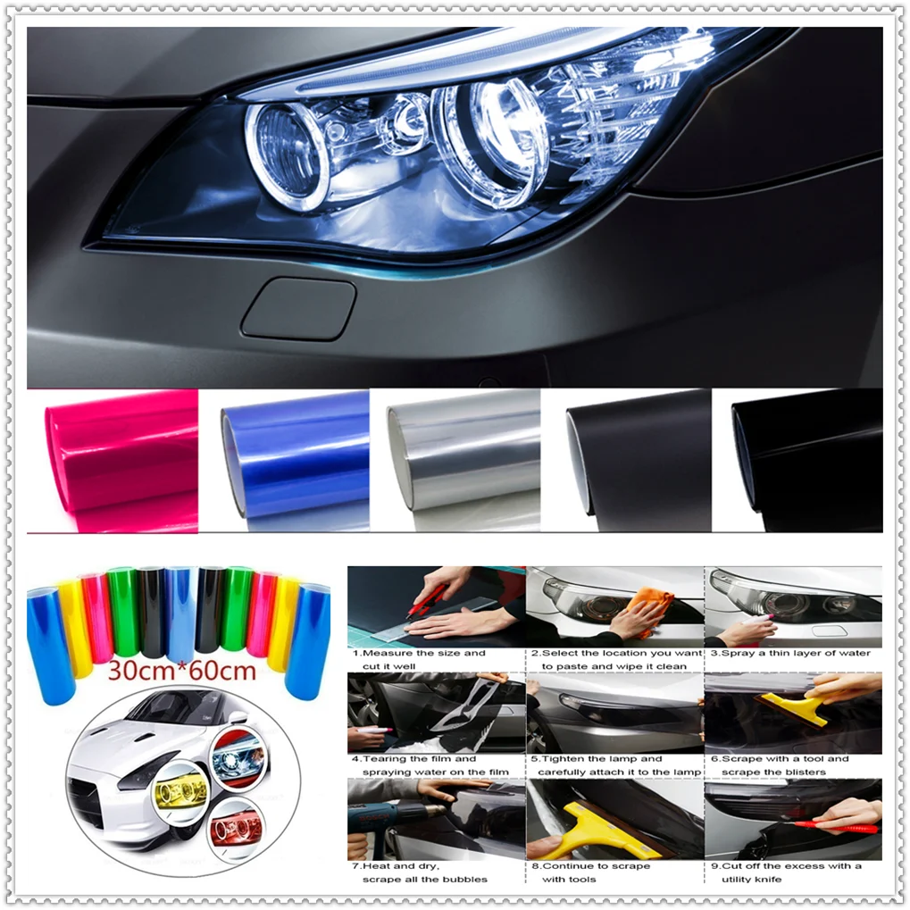 

Car HeadLight Light Decor Vinyl Film Sticker Decal for Toyota V Hilux Land Cruiser Avanza Carina Celica Corona