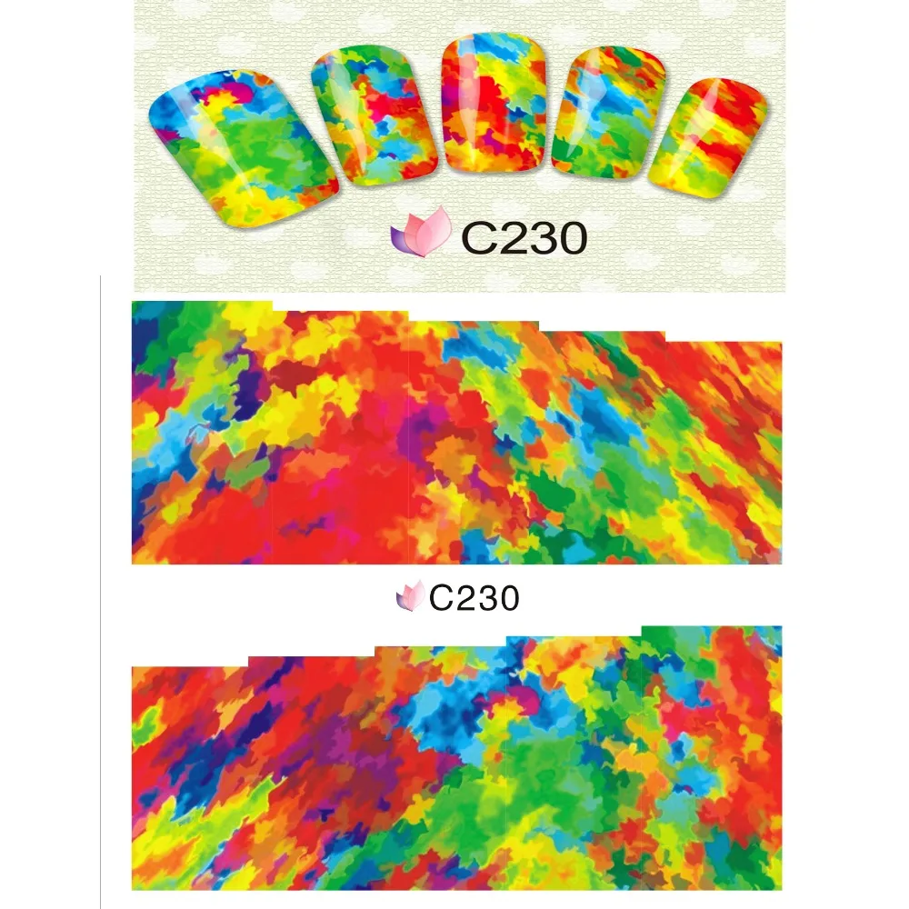 Искусство ногтей Красота вода наклейка слайдер наклейки для ногтей абстрактная картина маслом граффити SMIRCH дети девочки C228-235