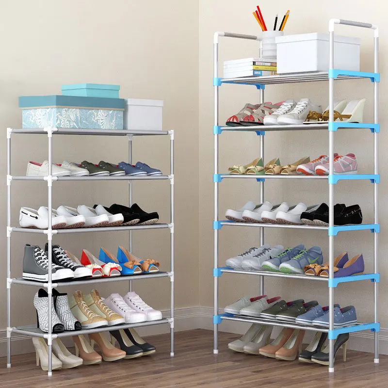 

Simple Fashion DIY Assembly Metal Iron Shoes Shelf Student Dormitory Shoe Storage Rack Multi-layers Small Shoe Organizer Cabinet