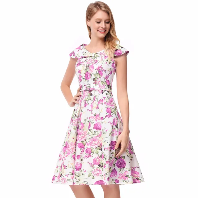 Thyy Women S Summer Dress Casual Clothes Print Flowers Thyy Women S Summer Dress Casual Clothes Print Flowers Elegant Office Las Vestidos