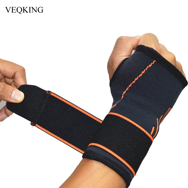 

VEQKING 1PCS Pro Elastic Adjustable Wrist Support Bracers Pressurization Protect Hand Palm Strap Wraps Hand Prevent Sprains