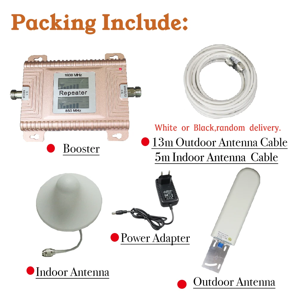 signal booster 850Mhz 1900Mhz GSM repeater 3G repeater gsm signal booster repetidor de sinal de celular for smart home set