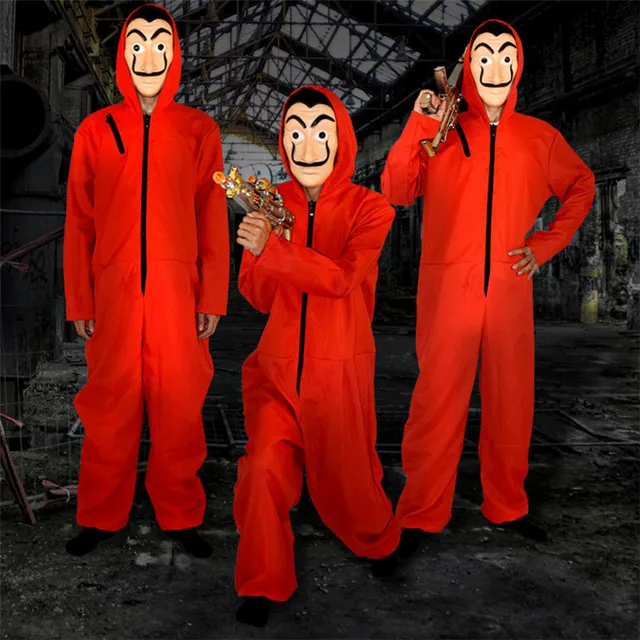 Movie La Casa De Papel Salvador Dali Costume The House of Paper Cosplay Playing Party Halloween Money Heist Costume XS-2XL -