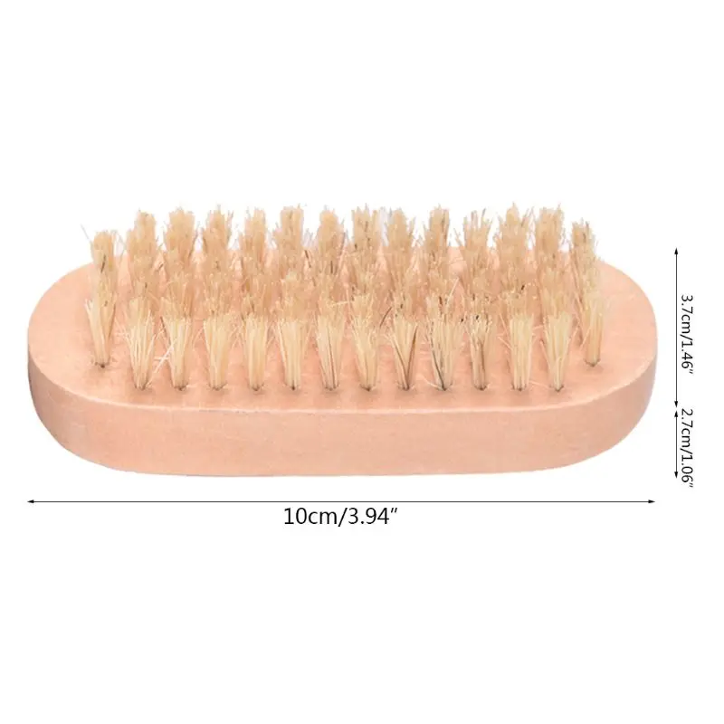 Деревянная ручка двухсторонняя щетина кисть для ногтей Маникюр Педикюр мягкий удаление пыли Инструменты для чистки ногтей 10x3,7x2,7 см